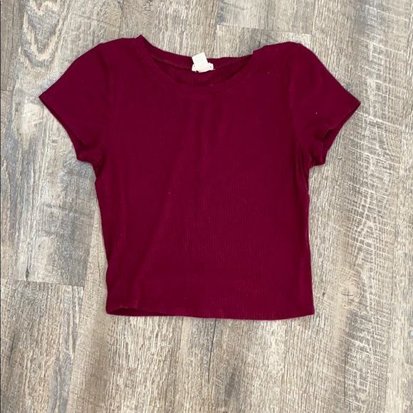 Bozzolo maroon crop tee - Picture 1 of 4